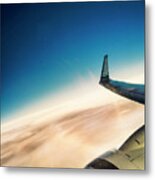 Sleek Jet Blue Sky Aerial Metal Print