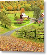Sleepy Hollow Farm In Autumn Metal Print