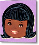 Smiling African American Girl Metal Poster