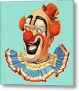 Smiling Clown Head Shot Metal Print