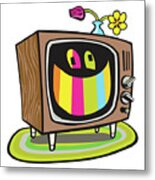 Smiling Television Metal Print