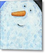 Snowman Smile Metal Print