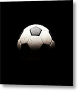 Soccer Ball In Shadows Metal Print
