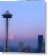 Space Needle Soft Focus Metal Print