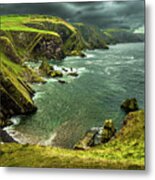 Spectacular Atlantik Coast And Cliffs At St. Abbs Head In Scotland Metal Print