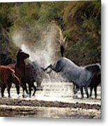 Splashing Kick Metal Print