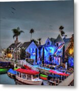 Spooky Night In Naples Canals Metal Print