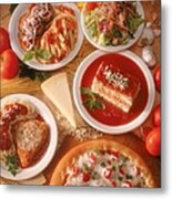 Spread Of Italian Food Metal Print