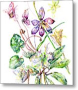 Spring Flowers, Cyclamen, Hellebore, Daffodils Metal Print