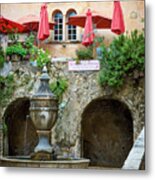 St Paul De Vence Fountain - Provence France Metal Print