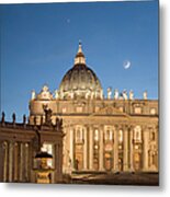 St. Peters Basilica At Dusk Metal Print
