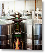Stainless Steel Holding Tanks In A Metal Print