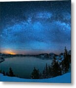 Starry Night Over The Crater Lake Metal Print