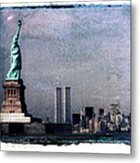 Statue Of Liberty And Lower Manhattan Metal Print