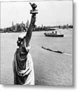 Statue Of Liberty And New York Harbor Metal Print