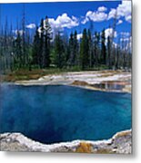 Steam Rising From Abyss Pool In West Metal Print