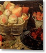 Still Life With Fruit, Late 16thearly Metal Print