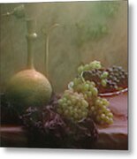 Still Life With Grapes And Melon Metal Print
