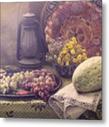 Still Life With Melon And Cake Metal Print