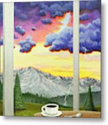 Still Life With Mtn - Pikes Pk Metal Print