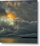 Storm Approaches At Sunset Metal Print