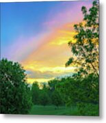 Storm Meets Sunset Beautiful Light Metal Print