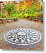 Strawberry Field, Central Park Nyc Metal Print