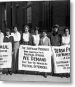 Suffragettes Picketing Outside Jail Metal Print