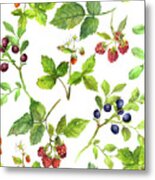 Summer Background With Berries - Metal Print