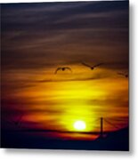 Sundown And Golden Gate Bridge Metal Print