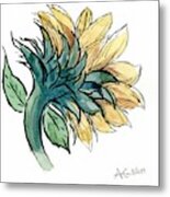 Sunflower Shadows Study Metal Print