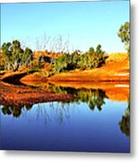 Sunrise By The Dam Metal Print