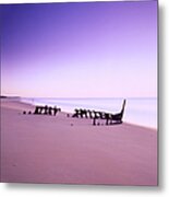 Sunrise Over Shipwreck Metal Print