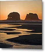 Sunset At Rockaway Beach, Oregon Metal Print
