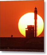 Sunset At Saint Sebastian Lighthouse Metal Print