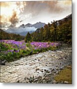 Sunset In Mountains Metal Print