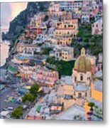 Sunset In Positano, Amalfi Coast Metal Print