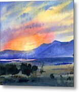 Sunset In The Spanish Mountains Metal Print