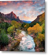 Sunset In Zion Metal Print