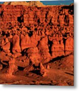 Sunset Light Turns The Hoodoos Blood Red In Goblin Valley State Park Utah Metal Print