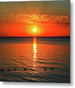 Sunset On Green Bay Metal Print