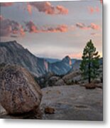 Sunset On Half Dome From Olmsted Pt Metal Print