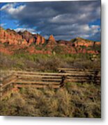Sunset On Red Rock Formations Metal Print