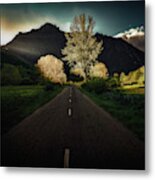 Sunset On The Road Metal Print