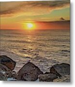 Sunset Over Iceland Metal Print