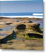 Surfer At La Jolla Beach Metal Print