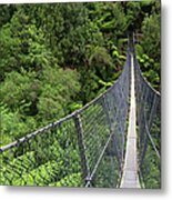 Swing Bridge Over Rainforest Metal Print