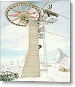 Switzerland, Zermatt, Ski Lift Pulley Metal Print