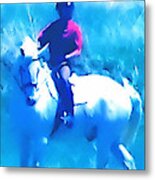 Taming The White Stallion Metal Print