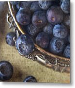 Tasty Bowl Of Blueberries Metal Print